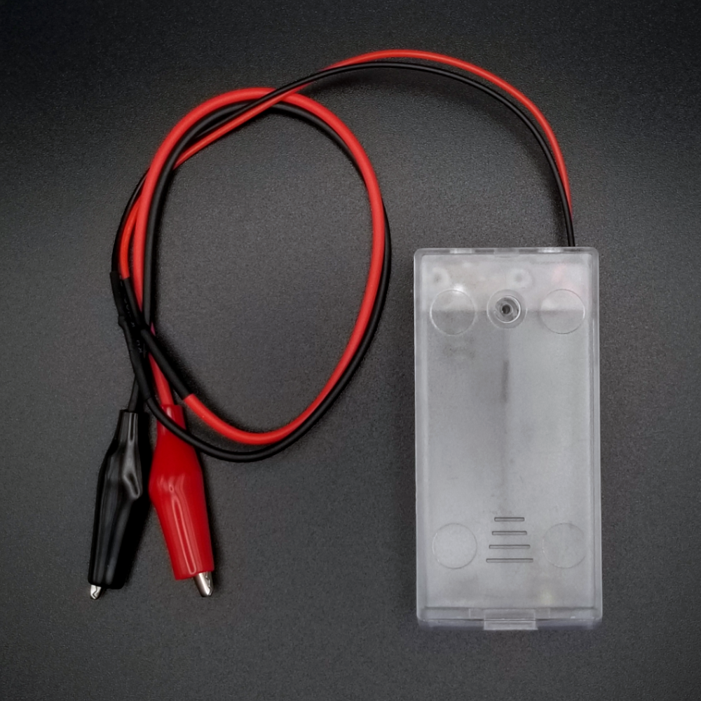 3V 2x AA battery holder with alligator clips