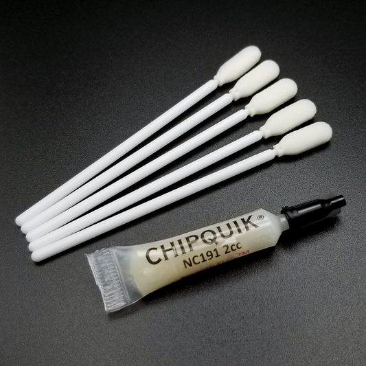Chip Quik NC191 2cc soldering flux tube + cleaning swabs